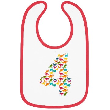 Discover T Rex Dinosaur Four Year Old 4th Birthday Boy Gift Bibs