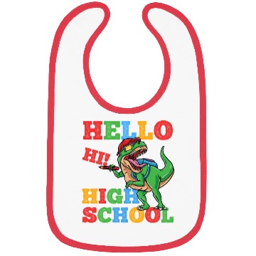 Discover Hello High School T-Rex Dinosaur Boys Bibs