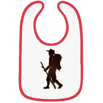 Discover Pilgrims or hikers with walking stick & backpack Bibs