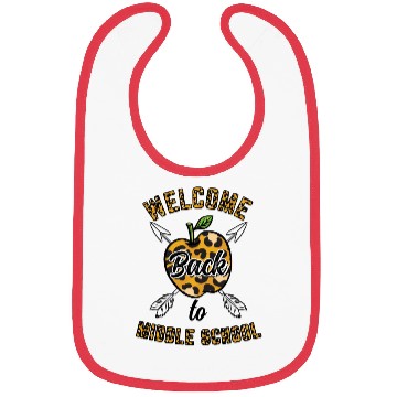 Discover Welcome Back To Middle School Leopard Print Bibs
