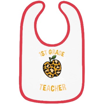 Discover 1st Grade Back To School Teacher Leopard Print Bibs
