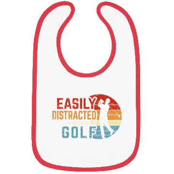 Discover Easily Distracted By Golf Funny Golfing Lover Reti Bibs