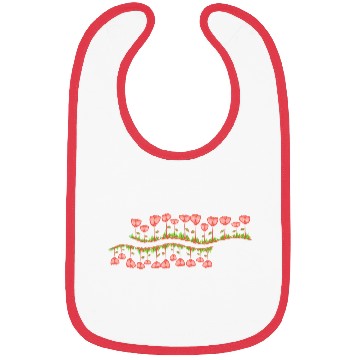 Discover nature line wave grass flowers Bibs