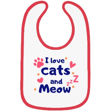 Discover I love cats and Meow Funny Bibs