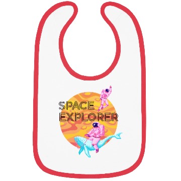 Discover Space Explorer Two Astronauts and A Blue Whale Bibs
