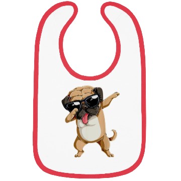 Discover Dabbing Pug Dog Lover Bibs