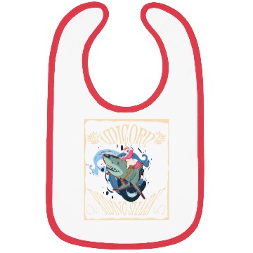 Discover Unicorn Riding Shark Bibs