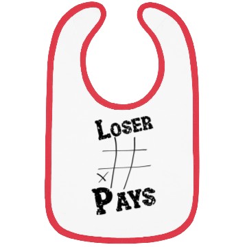 Discover Loser Pays tic tac toe game black Bibs