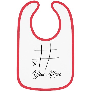 Discover Your turn tic tac toe game black Bibs