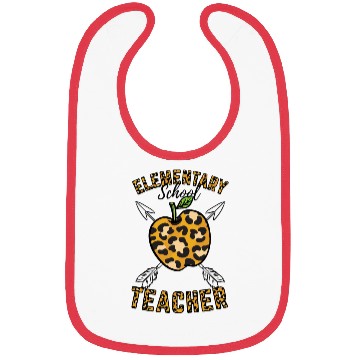 Discover Elementary School Teacher Leopard Print Bibs