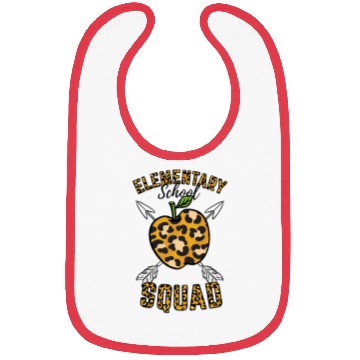Discover Elementary School Squad Teacher Leopard Print Bibs