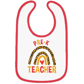 Discover Back To School Leopard Pre-K Teacher Rainbow Bibs