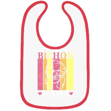 Discover Bichon Frise Mama Dog Lover Puppy Paw Love Bibs