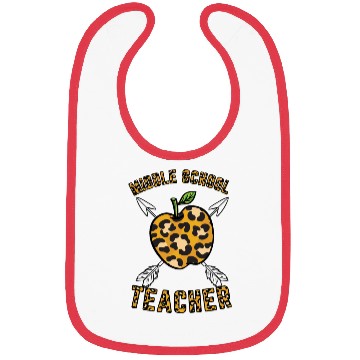 Discover Middle School Teacher Leopard Print Bibs