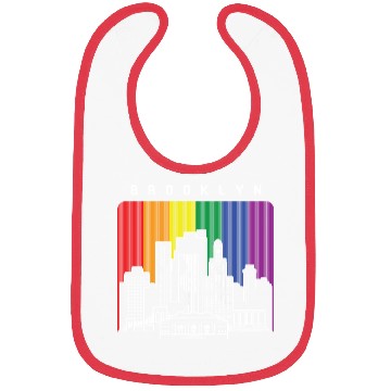 Discover Brooklyn New York Skyline Rainbow Flag Bibs