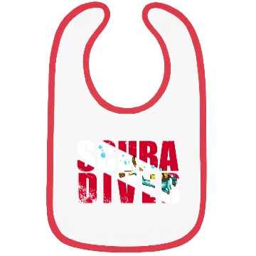 Discover Scuba Diver Red White Flag Vintage Scuba Diving Bibs