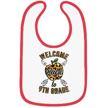 Discover Welcome Back To 9th Grade Leopard Print Bibs