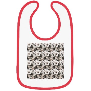 Discover Beige Sage Green Floral Pattern Bibs