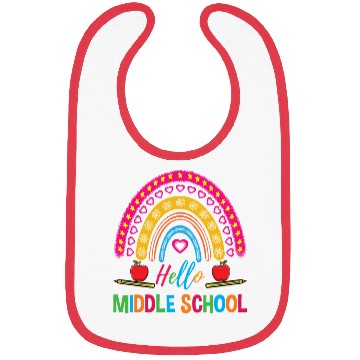Discover Hello Middle School Teacher Rainbow Bibs