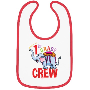 Discover Back To School Elephant 1st Grade Crew Bibs
