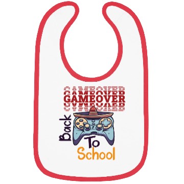 Discover game over back to school funny design Bibs