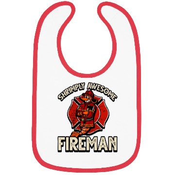 Discover Funny Shrimp/Prawn Pun. Shrimply Awesome Fireman Bibs