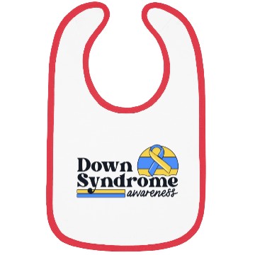 Discover Down Syndrome Awareness Retro Sunset Yellow Blue Bibs