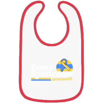 Discover Down Syndrome Awareness Retro Sunset Yellow Blue Bibs