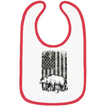 Discover Patriotic Wild Boar Hunting Season For Hog Bibs