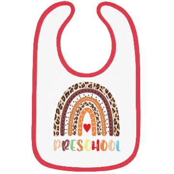 Discover Preschool Teacher Leopard Rainbow Back To School Bibs