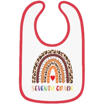 Discover Seventh Grade Teacher Leopard Rainbow Bibs