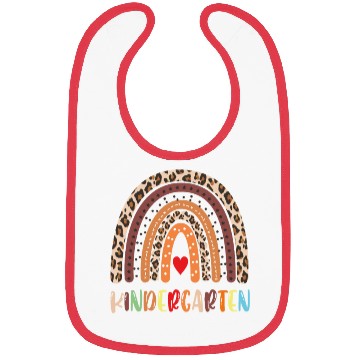 Discover Kindergarten Teacher Leopard Rainbow Bibs