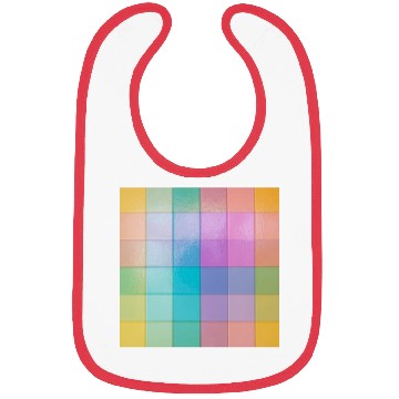 Discover Rainbow Shimmer Multi Squares Pattern Bibs