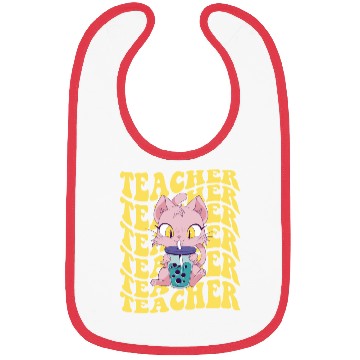Discover Boba Tea Teacher Retro Groovy Back To School Bibs