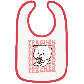 Discover Boba Tea Teacher Cute Kawaii Cat Back To School Bibs