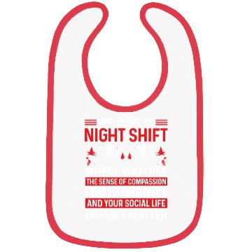 Discover Humor Night Shift Firefighter Funny Firemen Bibs