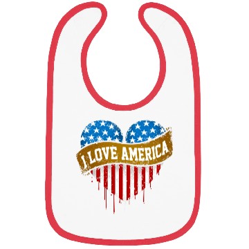 Discover I Love America Bibs