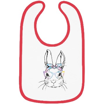 Discover Bunny Face With Sunglasses For Easter Day Bibs