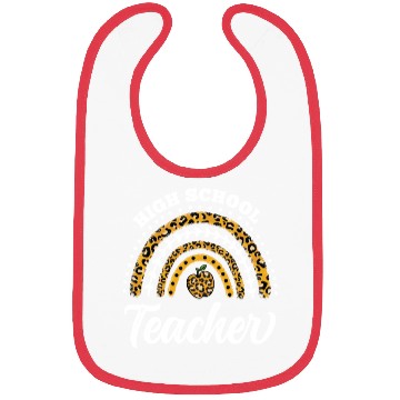 Discover High School Teacher Leopard Rainbow Back To School Bibs