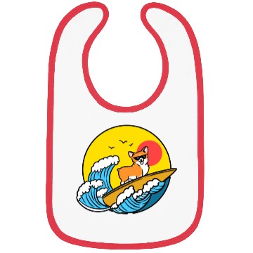 Discover Surfing Corgi for Welsh Corgi Lover Bibs
