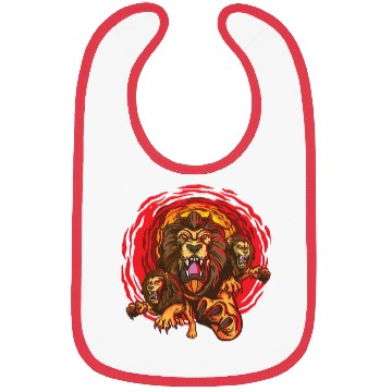 Discover Angry Lion Face Bibs