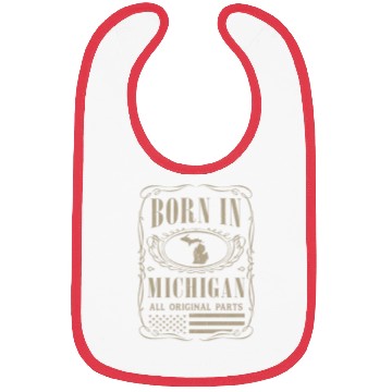 Discover Vintage America US States Born Michigan Bibs