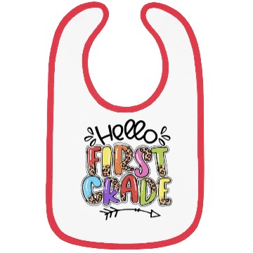 Discover Hello First Grade Back to School Student Teacher Bibs
