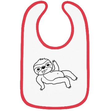 Discover sloth chill lying waving Bibs