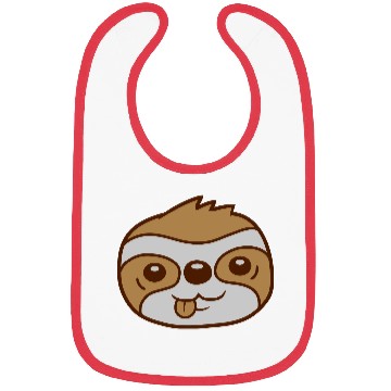 Discover face sloth cartoon head Bibs