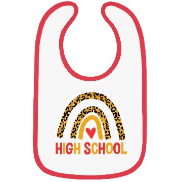 Discover Back To School Leopard High School Rainbow Bibs