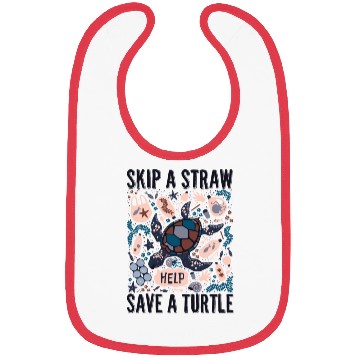 Discover Skip a Straw Save a Turtle Bibs