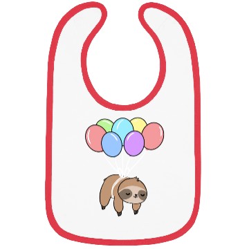 Discover Kawaii Sloth With Balloons for Sloth Lover Bibs