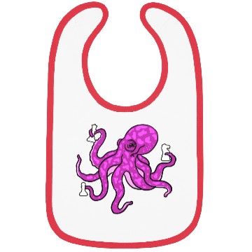 Discover Octopus Playing Chess for Octopus Lover Bibs