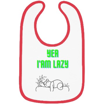 Discover i'm not lazy non removable green Bibs